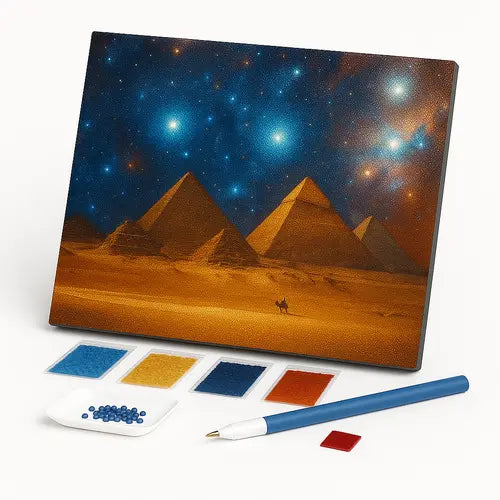 Kit de Pintura com Diamantes - Pirâmides no Universo