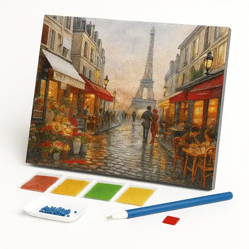 Kit de Pintura com Diamantes - Amor em Paris
