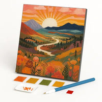 Kit de Pintura com Diamantes - Amanhecer Dourado no Vale