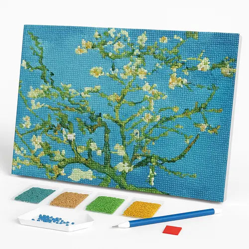 Kit de Pintura com Diamantes - Amendoeira em Flor, Van Gogh