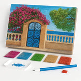 Kit de Pintura com Diamantes - Varanda Florida à Beira-Mar