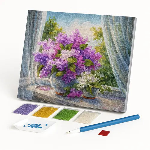 Kit de Pintura com Diamantes - Vaso de Flores
