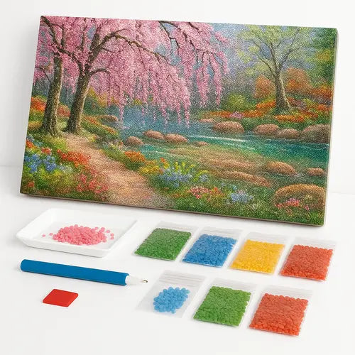 Kit de Pintura com Diamantes - Caminho no Jardim