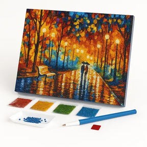 Kit de Pintura com Diamantes - Praça Iluminada