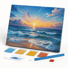 Kit de Pintura com Diamantes - Mar Relaxante