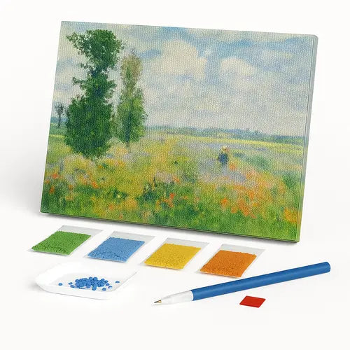 Kit de Pintura com Diamantes - Campo de Papoulas, Claude Monet