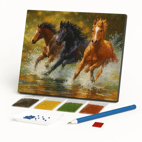 Kit de Pintura com Diamantes - Cavalos