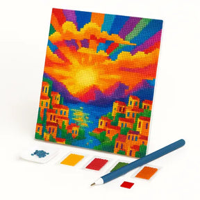 Kit de Pintura com Diamantes - Sol Colorindo a Cidade