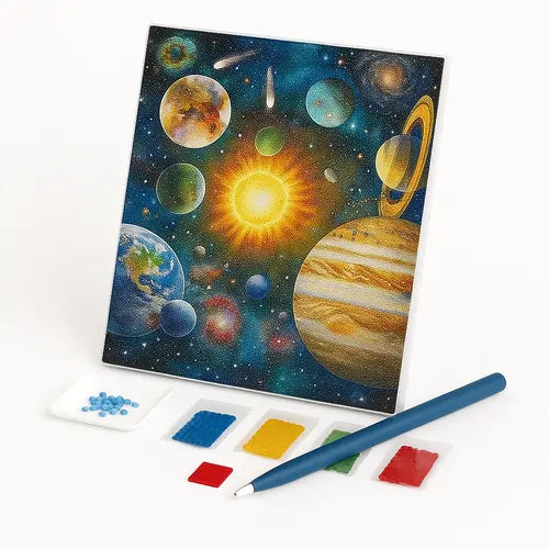 Kit de Pintura com Diamantes - Sol e Planetas