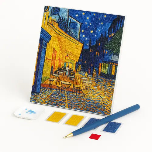 Kit de Pintura com Diamantes - Terraço do Café na Praça do Fórum de Van Gogh