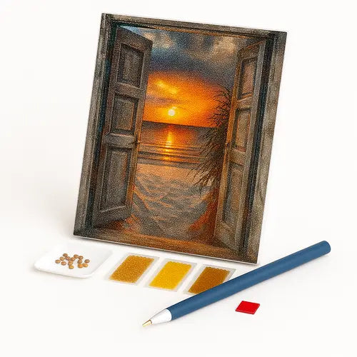 Kit de Pintura com Diamantes - Porta à Beira-Mar