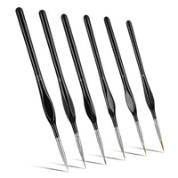 Kit de 6 Pincéis Para Detalhes Extra-Finos em Cerdas de Marta